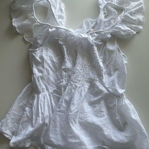 H&M Ruffle White Top